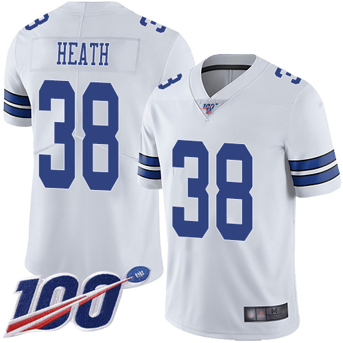 Men Dallas Cowboys Limited White Jeff Heath Road #38 100th Season Vapor Untouchable NFL Jersey